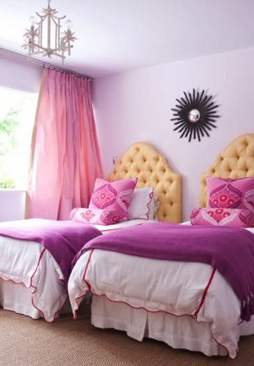 Here’s an example of complimentary colors (purple and yellow) being used in interior design.  This space beautifully embodies Pantone’s color of the year, Radiant Orchid. 